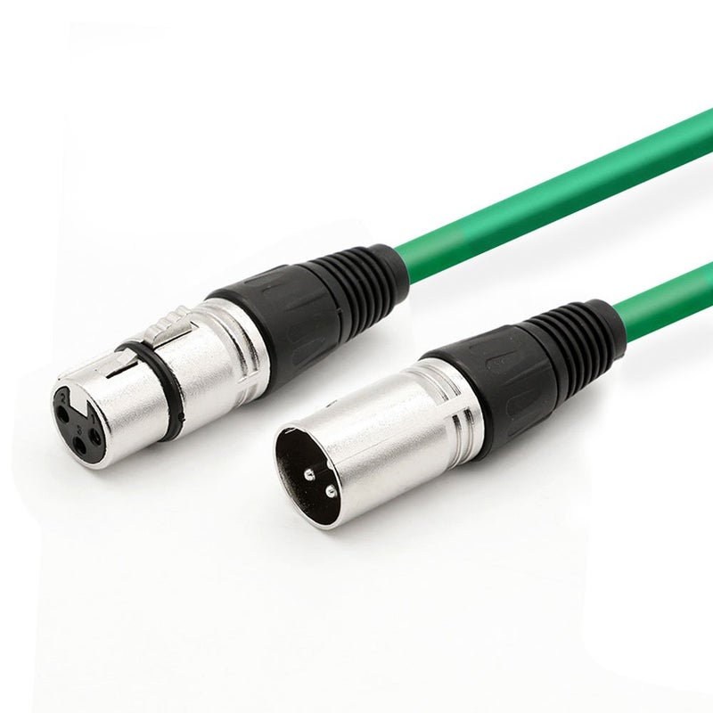 DREMAKE XLR Male to XLR Female Microphone Balanced Snake Cord - 25' Green Balanced Mic Patch Cord for PA System, Amplifier, Recording - Image 1